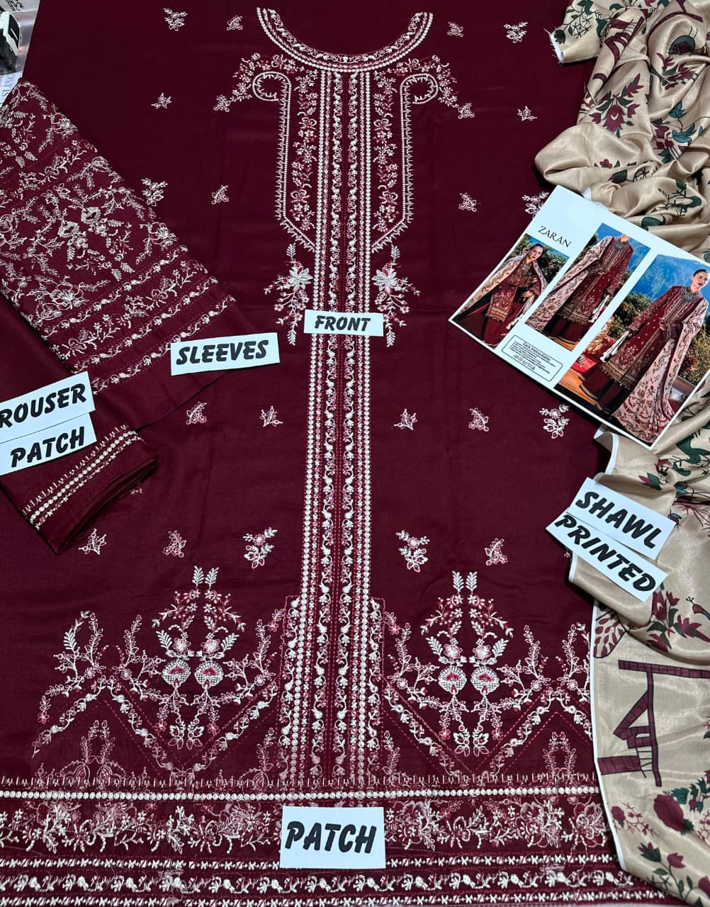 Hussain Rehar 3pc Winter Suit – Premium Dhanak with Twill Pashmina Shawl