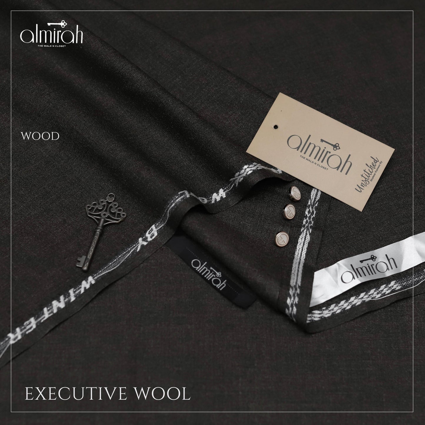 Almirah Executive Wool Suit – Premium Unstitched Fabric for Men
