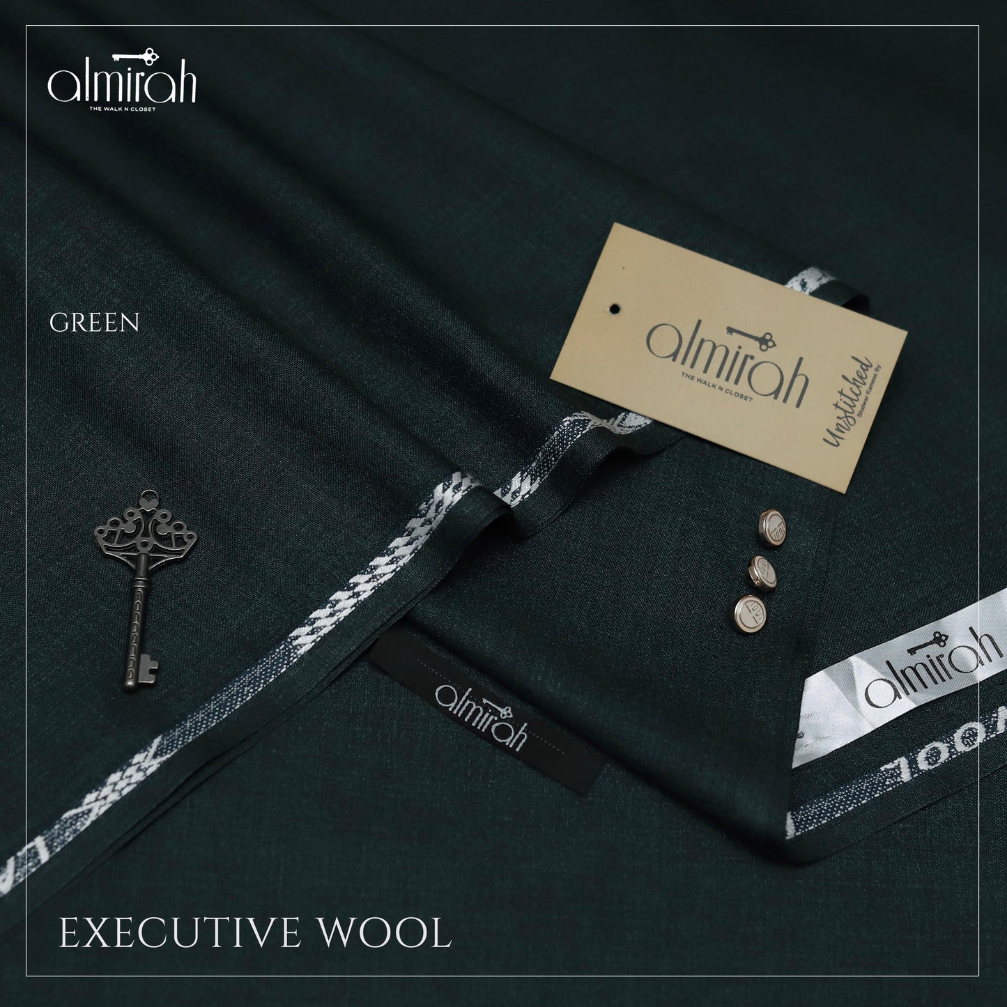 Almirah Executive Wool Suit – Premium Unstitched Fabric for Men