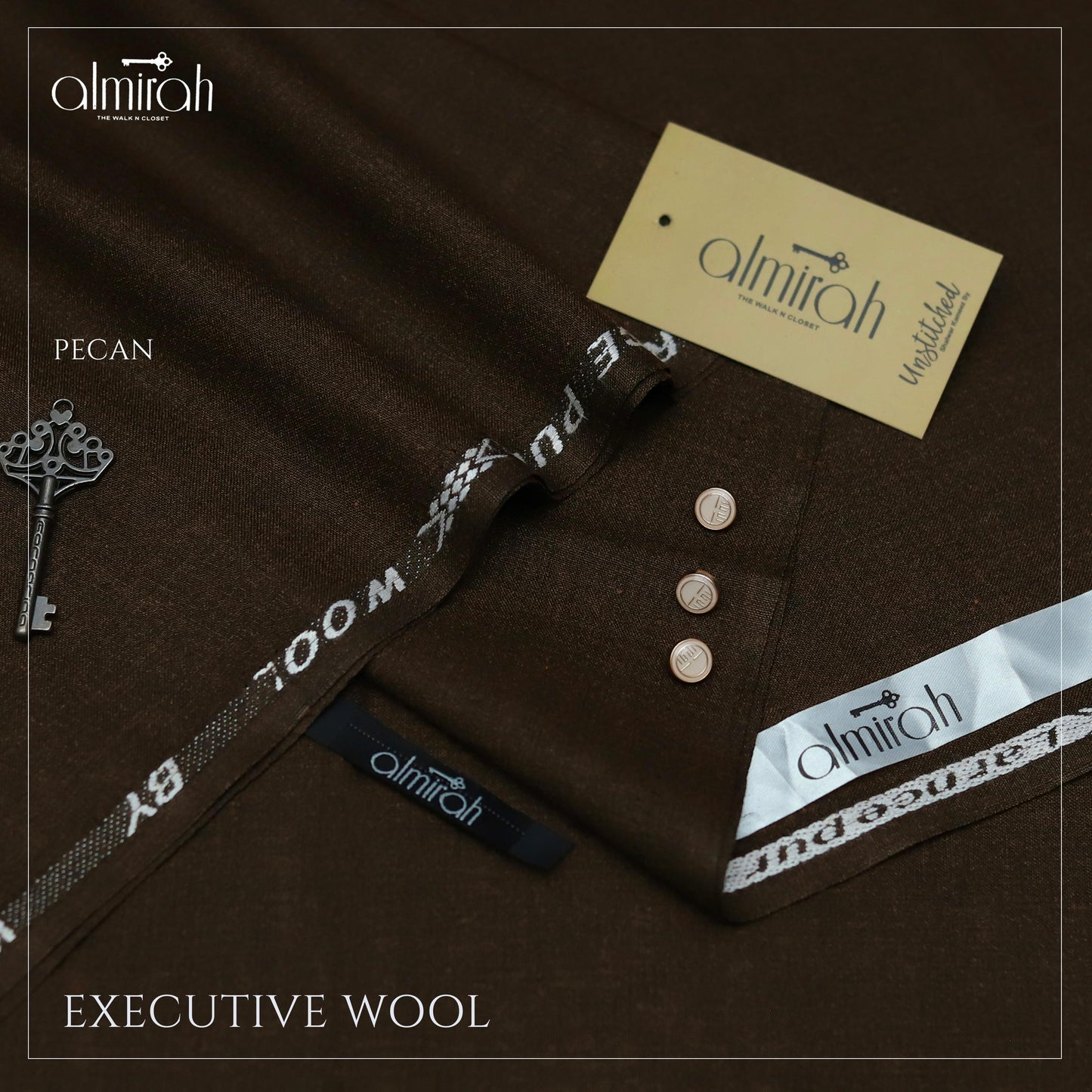 Almirah Executive Wool Suit – Premium Unstitched Fabric for Men