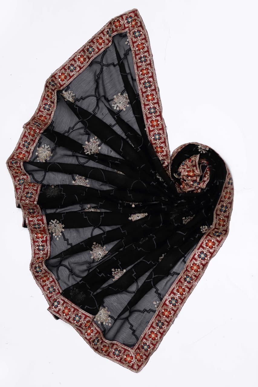 Wedding & Party Wear – Black Embroidered Organza Suit | Luxury Sequin Work