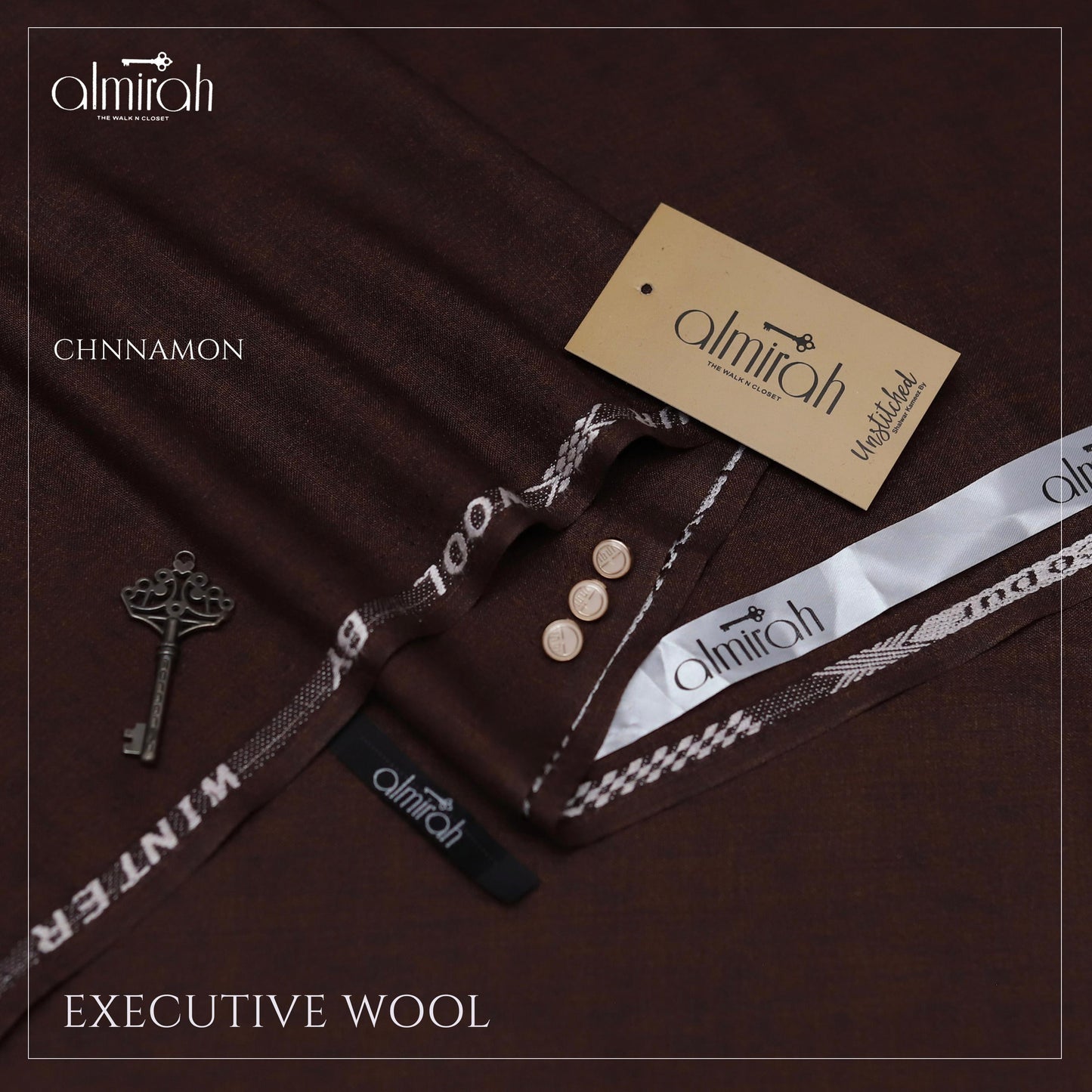 Almirah Executive Wool Suit – Premium Unstitched Fabric for Men