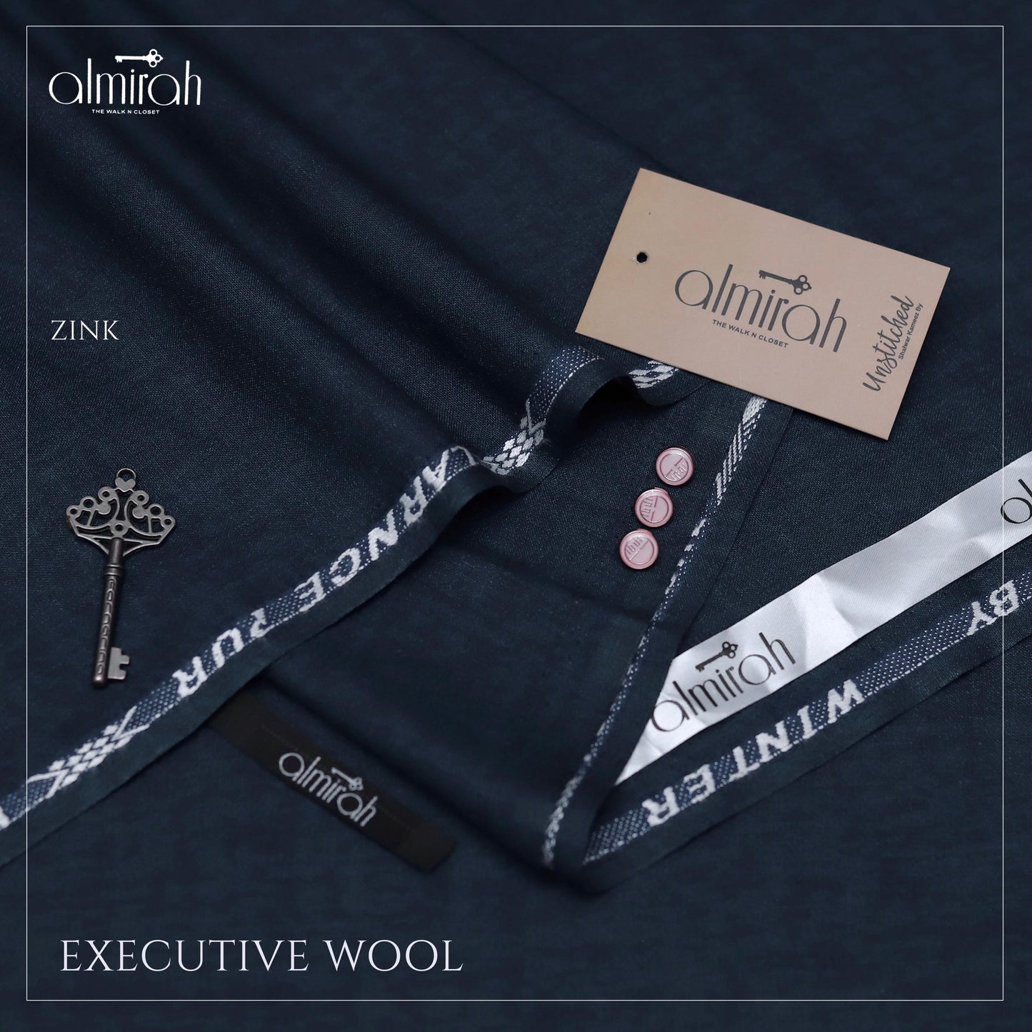 Almirah Executive Wool Suit – Premium Unstitched Fabric for Men